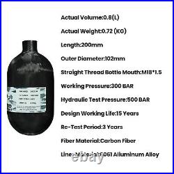 TUXING 4500Psi Pcp 48Ci/0.8L Carbon Fiber Tank with Valve Output Pressure 800psi