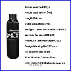 TUXING 4500Psi Pcp Air Tank 0.22L 13Cu in 220cc Carbon Fiber HPA Tank for Rifle