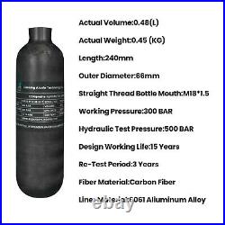 TUXING 4500Psi Pcp Air Tank 0.48L 29Cu in480cc Carbon Fiber HPA Tank for Air Gun