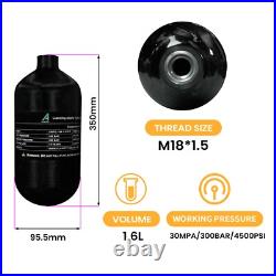 TUXING 4500Psi Pcp Air Tank 1.5L 91Cu Carbon Fiber Tank with Valve Output800psi TUXING 4500Psi Pcp Air Tank 1.5L 91Cu Carbon Fiber Tank with Valve Output800psi