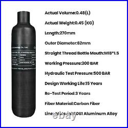 TUXING 4500Psi Pcp Air Tank 29ci/0.48L Carbon Fiber Tank for FX Pcp RifleM181.5