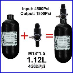 TUXING 4500Psi Pcp Tank 1.12L Carbon Fiber HPA Tank with Valve (Output1800psi) TUXING 4500Psi Pcp Tank 1.12L Carbon Fiber HPA Tank with Valve (Output1800psi)