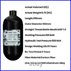 TUXING 4500Psi Pcp Tank 1.12L Carbon Fiber HPA Tank with Valve (Output1800psi) TUXING 4500Psi Pcp Tank 1.12L Carbon Fiber HPA Tank with Valve (Output1800psi)