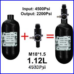 TUXING 4500Psi Pcp Tank 1.12L Carbon Fiber HPA Tank with Valve (Output2200psi) TUXING 4500Psi Pcp Tank 1.12L Carbon Fiber HPA Tank with Valve (Output2200psi)
