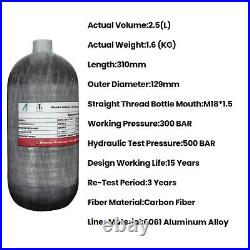 TUXING 4500PsiPcp Air Tank 2.5L/153cu Carbon Fiber HPA Tank with Valve M181.5 TUXING 4500PsiPcp Air Tank 2.5L/153cu Carbon Fiber HPA Tank with Valve M181.5
