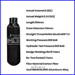 TUXING 4500psi PCP Air Tank, 0.3L PCP Carbon Fiber Scuba Cylinder Paintball Tank