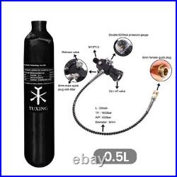TUXING 4500psi PCP Air Tank, 0.5L Carbon Fiber HPA Tank with Dual Gauge Regulator TUXING 4500psi PCP Air Tank, 0.5L Carbon Fiber HPA Tank with Dual Gauge Regulator