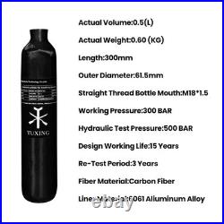 TUXING 4500psi PCP Air Tank, 0.5L Carbon Fiber HPA Tank with Dual Gauge Regulator TUXING 4500psi PCP Air Tank, 0.5L Carbon Fiber HPA Tank with Dual Gauge Regulator