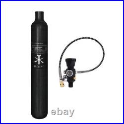 TUXING 4500psi PCP Air Tank, 0.7L Carbon Fiber HPA Tank with Dual Gauge Regulator