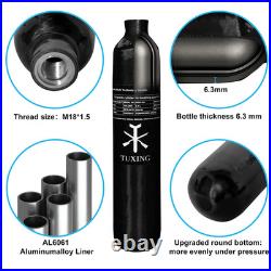 TUXING 4500psi PCP AirTank, 0.42L Carbon Fiber HPA Tank with Dual Gauge Regulator