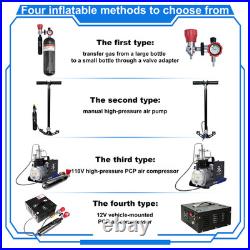 TUXING 4500psi PCP AirTank, 0.42L Carbon Fiber HPA Tank with Dual Gauge Regulator