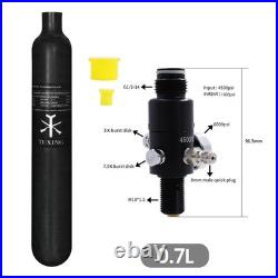 TUXING Pcp Air Tank 4500Psi 0.7L Carbon Fiber HPA Tank with Valve Output1800psi