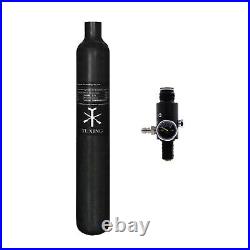 TUXING Pcp Air Tank 4500psi 0.7L Carbon Fiber Tank with Valve(1800psi)for Airgun