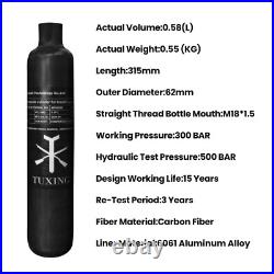 TUXING pcp Air Tank 4500psi 0.58L Carbon Fiber Tank with Dual Gauge Regulator TUXING pcp Air Tank 4500psi 0.58L Carbon Fiber Tank with Dual Gauge Regulator