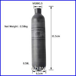 Tactical 0.58L Cylinder Scuba Dive M18x1.5 Black Matte Carbon Fiber Air Tank CE