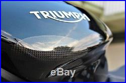 Triumph Daytona 675R 2013-2018 Carbon Tank Sliders Protectors Strauss Gloss Top