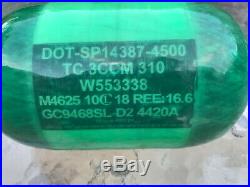 Used Green GI SPORTZ Carbon Fiber 68ci / 4500psi Paintball Tank Free Shipping